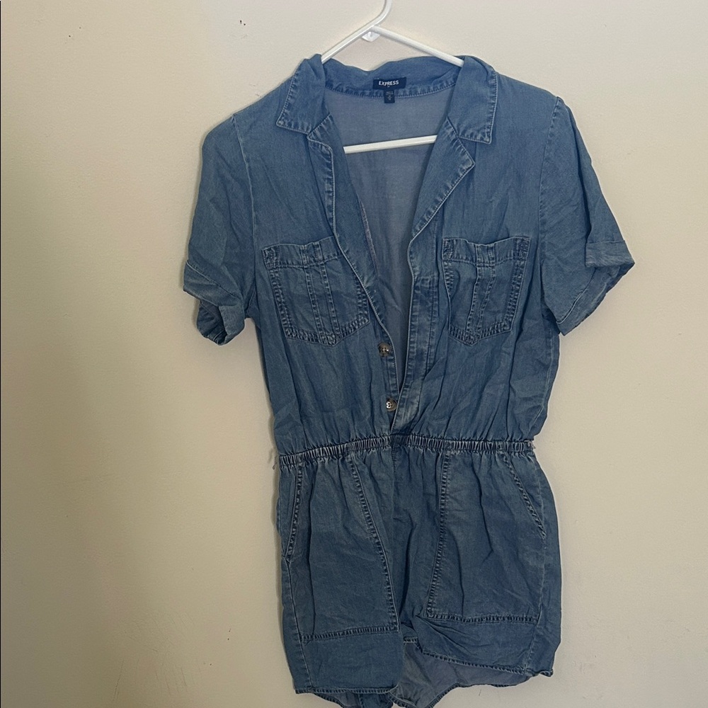 Express Blue Denim Romper